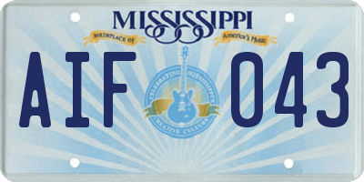 MS license plate AIF043
