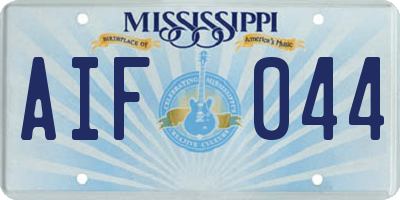 MS license plate AIF044
