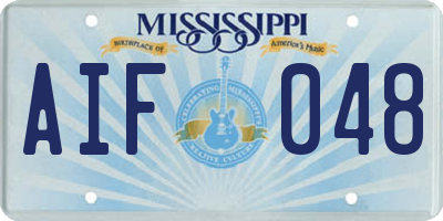 MS license plate AIF048