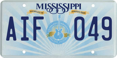 MS license plate AIF049