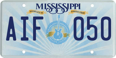 MS license plate AIF050