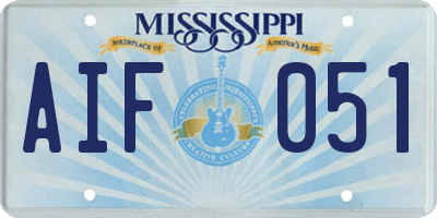 MS license plate AIF051
