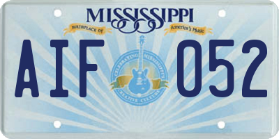 MS license plate AIF052