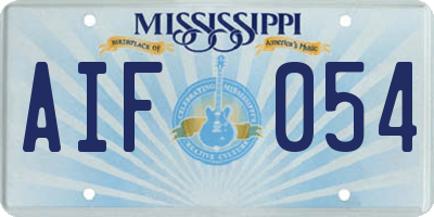 MS license plate AIF054