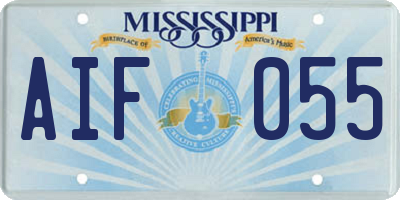 MS license plate AIF055