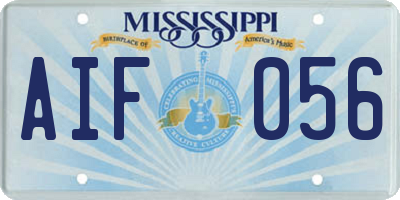 MS license plate AIF056
