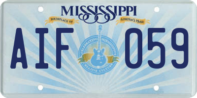 MS license plate AIF059