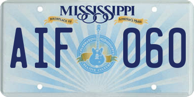MS license plate AIF060