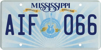 MS license plate AIF066