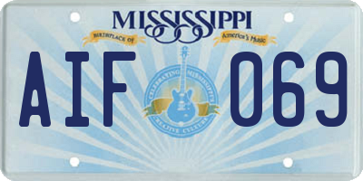 MS license plate AIF069