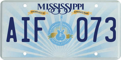MS license plate AIF073