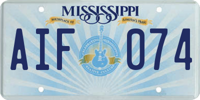 MS license plate AIF074