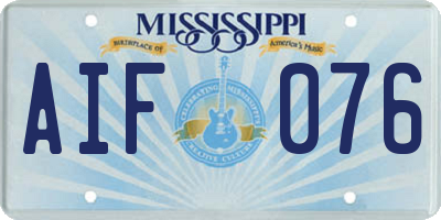 MS license plate AIF076