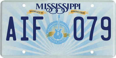 MS license plate AIF079