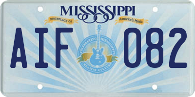 MS license plate AIF082