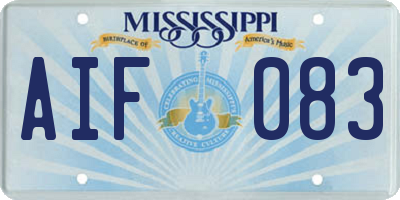 MS license plate AIF083