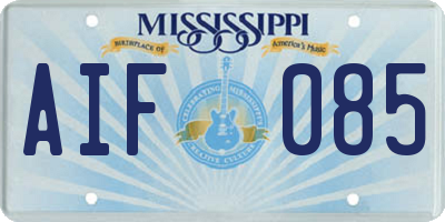 MS license plate AIF085