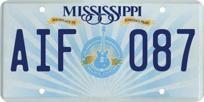 MS license plate AIF087