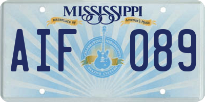 MS license plate AIF089