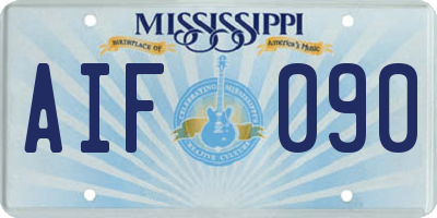 MS license plate AIF090