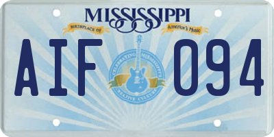 MS license plate AIF094