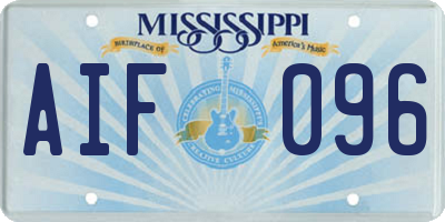 MS license plate AIF096