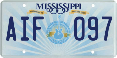 MS license plate AIF097