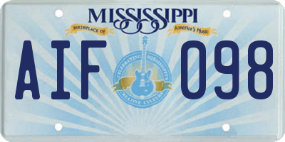 MS license plate AIF098