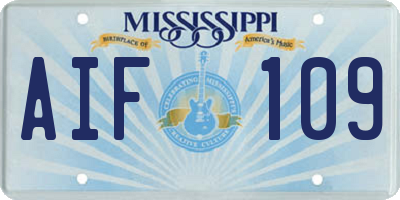 MS license plate AIF109