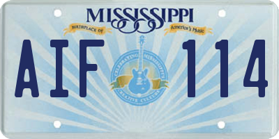 MS license plate AIF114