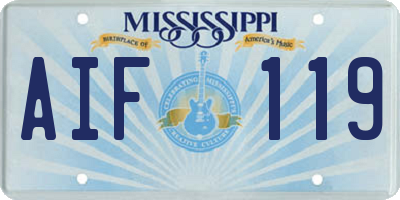MS license plate AIF119