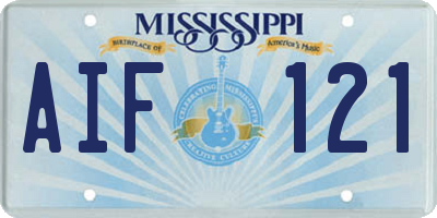 MS license plate AIF121