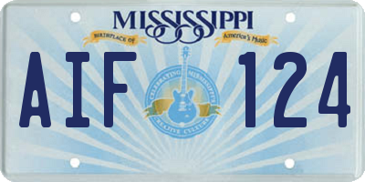 MS license plate AIF124