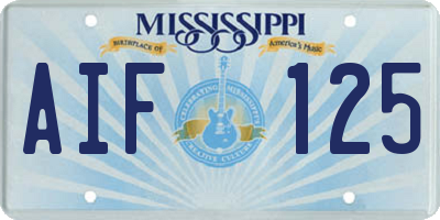 MS license plate AIF125