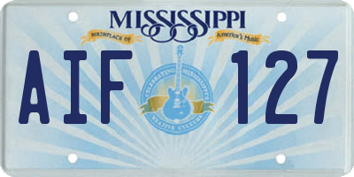MS license plate AIF127
