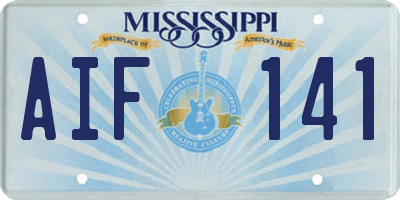 MS license plate AIF141