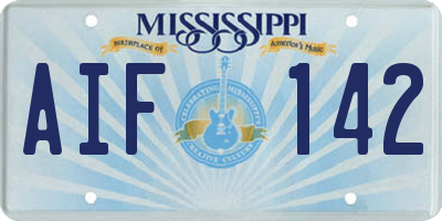 MS license plate AIF142