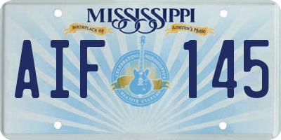 MS license plate AIF145