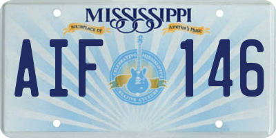 MS license plate AIF146