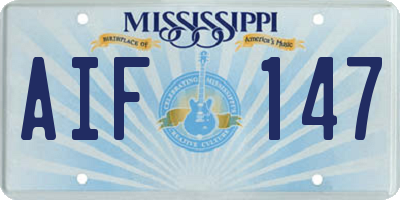 MS license plate AIF147