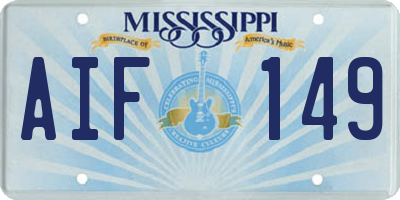 MS license plate AIF149