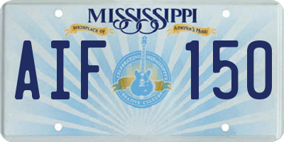 MS license plate AIF150