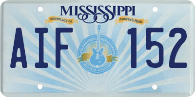 MS license plate AIF152