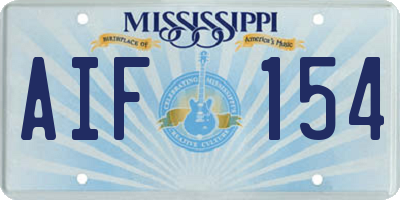 MS license plate AIF154
