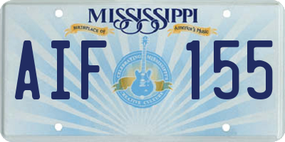 MS license plate AIF155