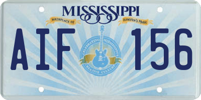 MS license plate AIF156