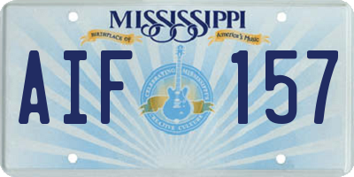 MS license plate AIF157
