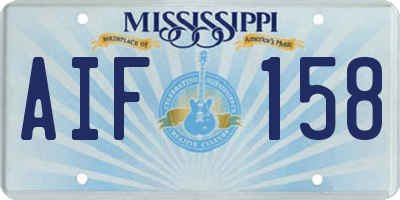 MS license plate AIF158