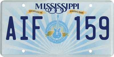 MS license plate AIF159