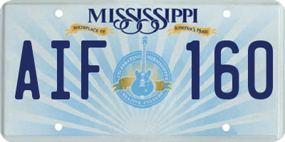 MS license plate AIF160